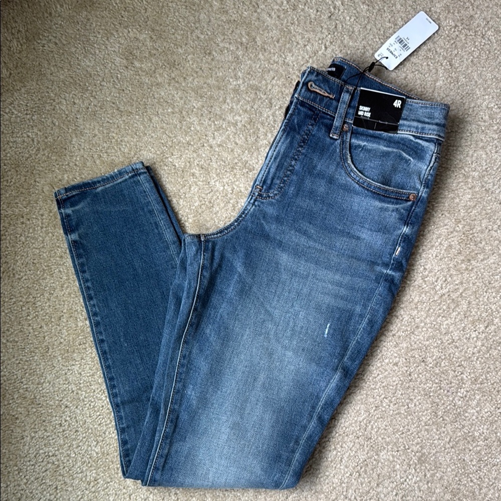 Express Slim Blue Jeans with Modern Faded Finish